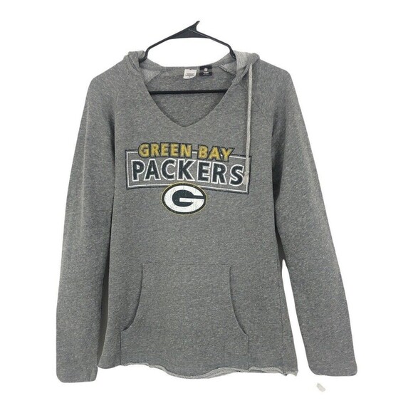 NFL Team Apparel Womens Size Small Green Bay Packers Football Gray Hooded Top - Picture 1 of 4